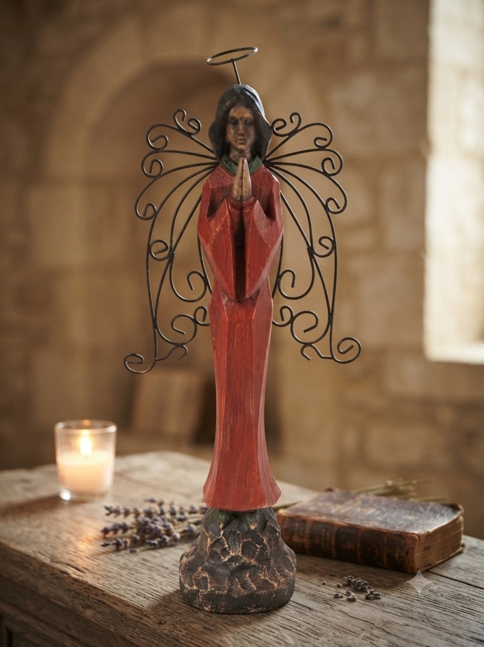 Southern Living Santos Angel Figure 70047 Stature Holiday Metal Praying Tall